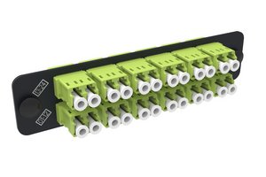 1000-Type Adapter Pack with 12 LazrSPEED® MM duplex LC adapters, lime green