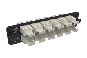 1000-Type Adapter Pack with 12 simplex multimode MPO adapters, aligned key, gray