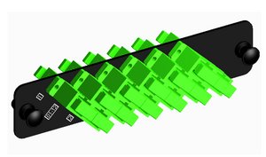 1000-Type Adapter Pack with 6 SC duplex SM adapters, green