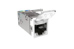 AMP-TWIST SLX Series Modular Jack, category 6A, shielded , 4 Pair, with dust cover, alpine white