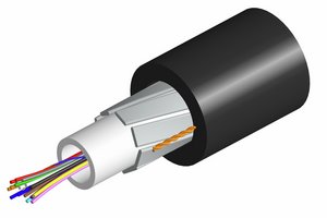 Fiber indoor/outdoor cable, Gel-filled Central Tube, 2 fiber, Singlemode G.652.D and G.657.A1, Meters jacke…