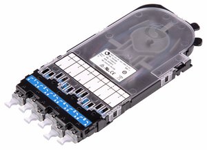 CHD ULL Singlemode Splice Cassette, 12LC, with dust plugs and ribbon pigtails
