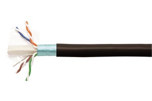 CS41O Category 6A F/UTP twisted pair cable, outdoor direct burial, gel-filled, black jacket, 4 pair count, …