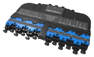 EHD ULL Singlemode MPO-8 distribution module, 24LC to 3x8f MPOs unpinned, dust plugs