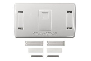 Faceplate Kit, Decorator SL series, 1-port, with shutter and label, white