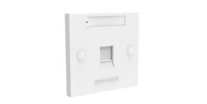 Faceplate Kit, universal, one port, British Standard style, shuttered, white