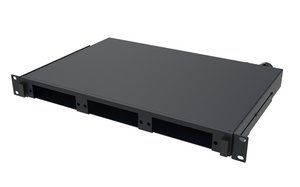 Fiber Optic Panel, 1U, unloaded, for holding up to 3 LGX/1000 modules, black