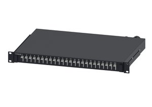 Fiber Optic Termination/Splice Panel, 1U, 19 in, 24 SC simplex adapter, multimode, black