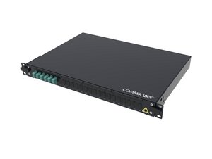 FMS Panel, 1U, 19 in, black, Includes 6 x LC OM4 Duplex Adaptors (12F), 12 x OM4 LC Pigtails. 12 x Splice p…