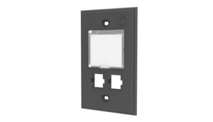 Faceplate Kit, ceilling, labelled, 2 port, black