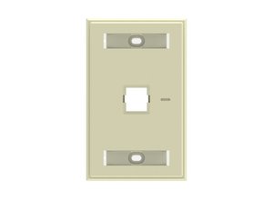 Faceplate Kit, Labelled, 1-gang, 1 port, electric almond