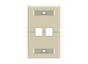 Faceplate Kit, Labelled, 1-gang, 2 port, electric ivory
