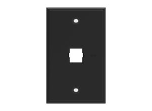 Faceplate Kit, no label, 1-gang, 1 port, electric black