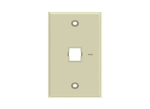 Faceplate Kit, no label, 1-gang, 1 port, electric almond
