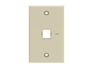 Faceplate Kit, no label, 1-gang, 1 port, electric ivory