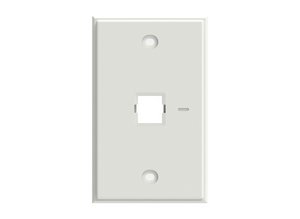 Faceplate Kit, no label, 1-gang, 1 port, electric white