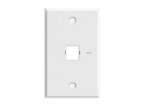 Faceplate Kit, no label, 1-gang, 1 port, pro white