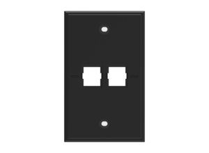 Faceplate Kit, no label, 1-gang, 2 port, electric black