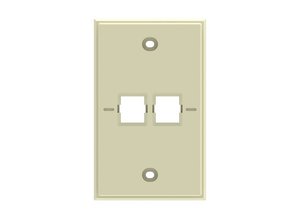 Faceplate Kit, no label, 1-gang, 2 port, electric almond