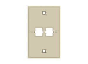 Faceplate Kit, no label, 1-gang, 2 port, electric ivory