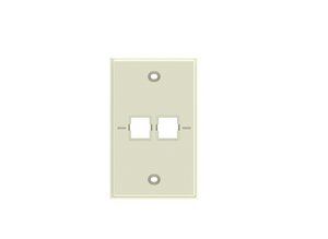 Faceplate Kit, no label, 1-gang, 2 port, light almond