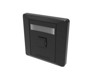 Faceplate Kit, universal, one port, British Standard style, unshuttered, black