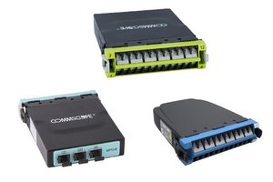 G2 MPOptimate® Singlemode MPO-12 Distribution Module, 24LC APC to 2x12f MPOs pinned, internal shutters