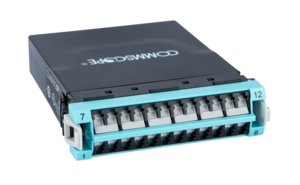G2 ULL Multimode OM4 MPO-24 Distribution Module, 24LC to 1X24f MPO unpinned, internal shutters