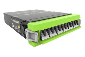 G2 ULL Multimode OM5 MPO-12 Distribution Module, 12LC to 1X12f MPOs unpinned, internal shutters
