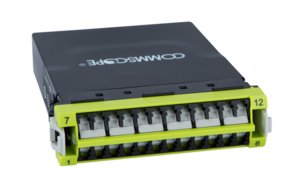 G2 ULL Multimode OM5 MPO-24 Distribution Module, 24LC to 1X24f MPO unpinned, internal shutters