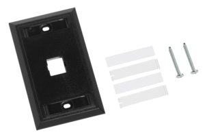 L Type Flush Mounted Faceplate, 1 port, black