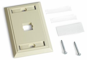 L Type Flush Mounted Faceplate, 1 port, ivory