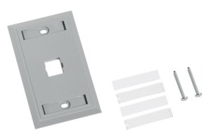 L Type Flush Mounted Faceplate, 1 port, gray