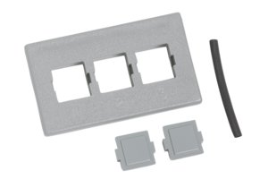 M13C Type Furniture Faceplate, three port gray