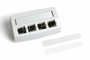 M14CE Type Furniture Faceplate, 4 port, white