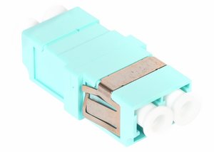 LazrSPEED® LC Duplex Low Profile Adapter,  Aqua, Single Pack