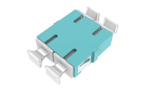 LazrSPEED® SC Duplex Flangeless Adapter, Aqua, Single Pack