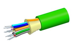 Fiber indoor cable, Plenum Distribution, 6 fiber single-unit, Multimode OM5, Meters jacket marking, Lime gr…