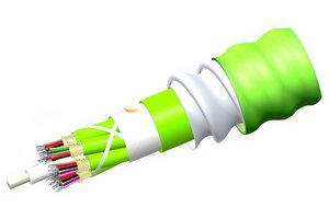 Fiber indoor cable, LazrSPEED® Plenum Distribution, interlocking aluminum armored with plenum jacket, 12 fi…
