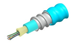 Fiber indoor cable, LazrSPEED® Plenum Distribution, interlocking aluminum armored with plenum jacket, 12 fi…