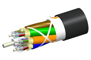 Fiber Indoor/Outdoor cable, LazrSPEED®, Plenum Distribution Cable, 48 fiber multi-unit with 12 fiber subuni…
