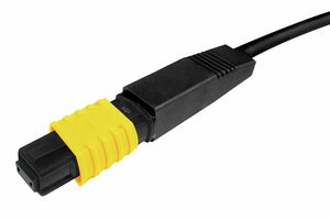 Qwik-Fuse MPO Connector, UNPINNED, Singlemode-APC, Yellow, Ribbon Jacket,Female, High Performance, single pack