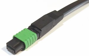 Qwik-Fuse MPO Connector, UNPINNED, Singlemode-APC, Green, for ribbon, jacketed, single pack