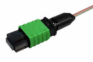 Qwik-Fuse MPO Connector, UNPINNED, Singlemode-APC, Green, for ribbon, no jacket, single pack