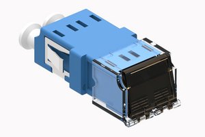 TeraSPEED® LC Duplex Low Profile Shuttered Adapter, Blue, Single Pack