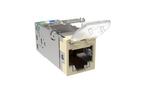 SL-Series Modular Jack, RJ45, Cat6 Shielded, with Dust Cover, Light Almond