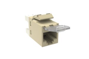 SL-Series Modular Jack, RJ45, Cat6 Unshielded, with Dust Cover, Light Almond