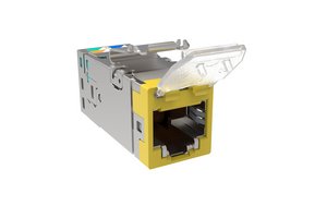 SL-Series Modular Jack, RJ45, Cat6A Shielded, with Dust Cover, Yellow