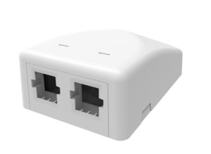 Surface Mount Box, universal, two ports, pro white