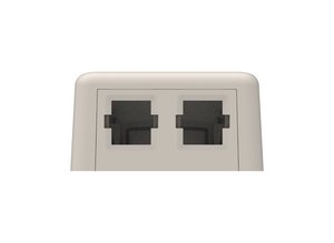 Surface Mount Box, universal, two ports, light almond